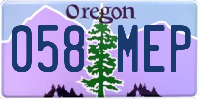 OR license plate 058MEP
