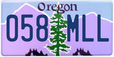 OR license plate 058MLL