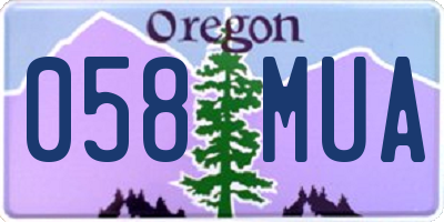 OR license plate 058MUA