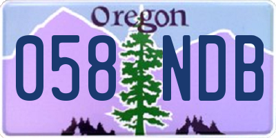 OR license plate 058NDB