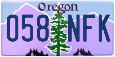 OR license plate 058NFK