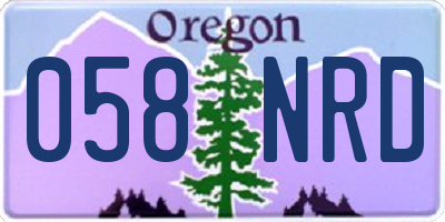OR license plate 058NRD