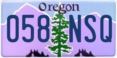 OR license plate 058NSQ