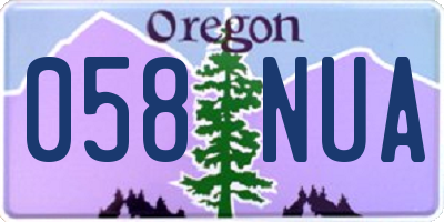 OR license plate 058NUA