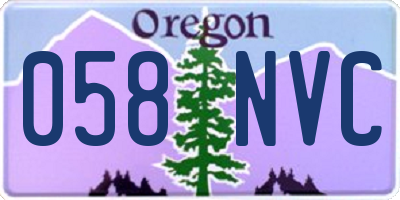 OR license plate 058NVC