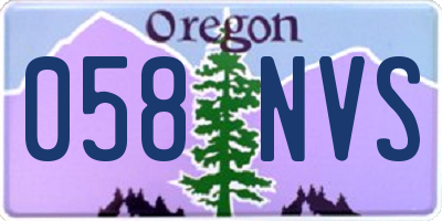 OR license plate 058NVS