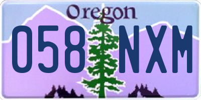 OR license plate 058NXM