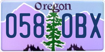 OR license plate 058OBX