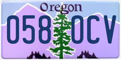 OR license plate 058OCV