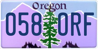 OR license plate 058ORF