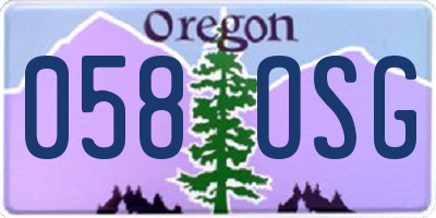 OR license plate 058OSG