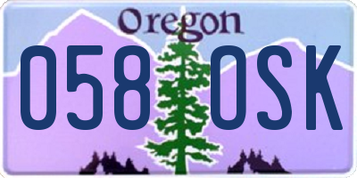 OR license plate 058OSK
