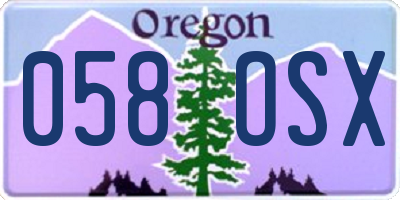 OR license plate 058OSX