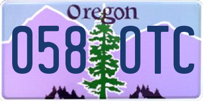 OR license plate 058OTC