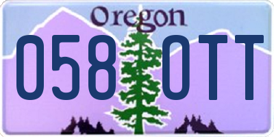 OR license plate 058OTT