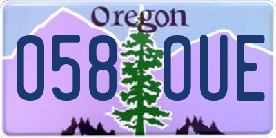 OR license plate 058OUE
