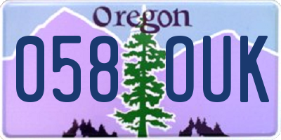 OR license plate 058OUK