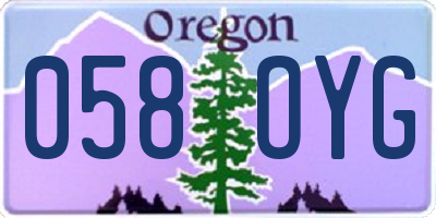 OR license plate 058OYG