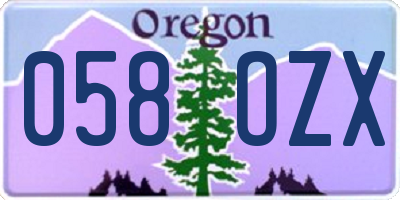 OR license plate 058OZX
