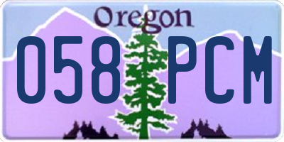 OR license plate 058PCM