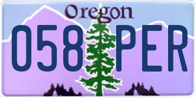 OR license plate 058PER