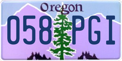 OR license plate 058PGI