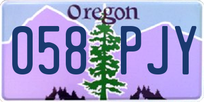 OR license plate 058PJY