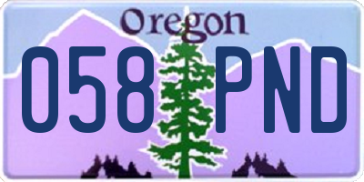 OR license plate 058PND