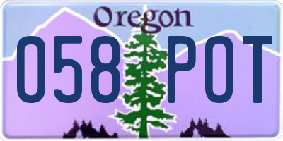 OR license plate 058POT