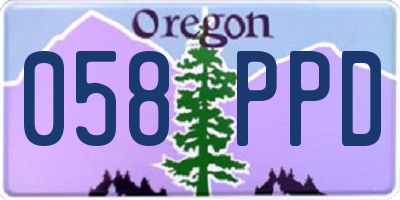 OR license plate 058PPD