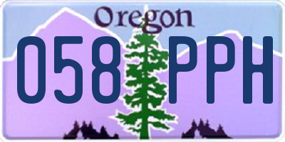 OR license plate 058PPH