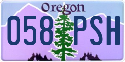 OR license plate 058PSH