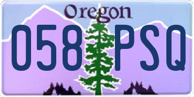 OR license plate 058PSQ