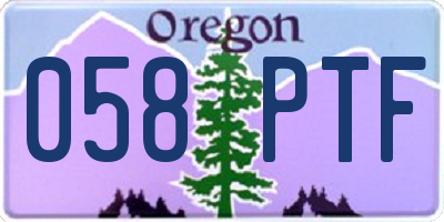 OR license plate 058PTF