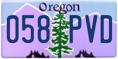 OR license plate 058PVD