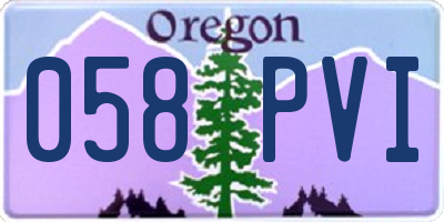 OR license plate 058PVI