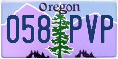 OR license plate 058PVP