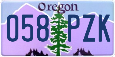 OR license plate 058PZK