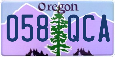 OR license plate 058QCA