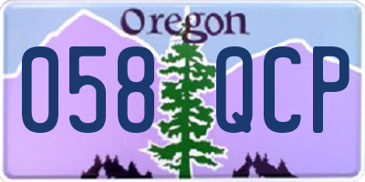 OR license plate 058QCP