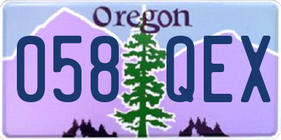 OR license plate 058QEX