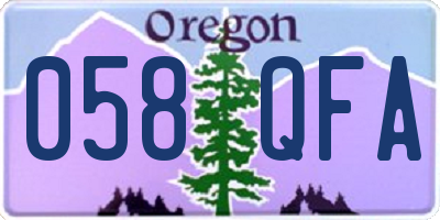 OR license plate 058QFA