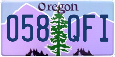 OR license plate 058QFI