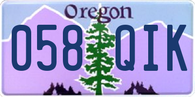 OR license plate 058QIK