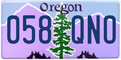 OR license plate 058QNO