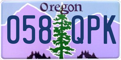 OR license plate 058QPK