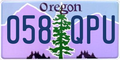 OR license plate 058QPU