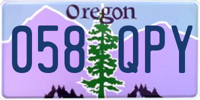 OR license plate 058QPY