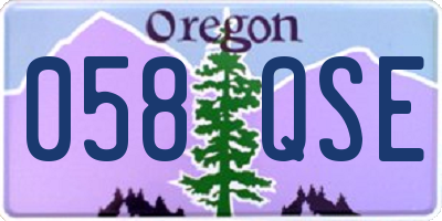 OR license plate 058QSE
