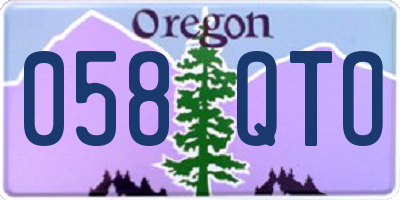 OR license plate 058QTO